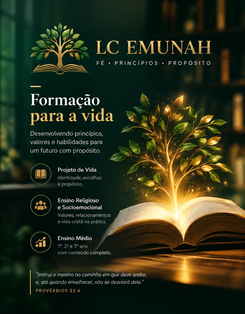 LC EMUNAH — Formação para a vida. Projeto de Vida, Ensino Religioso e Socioemocional.